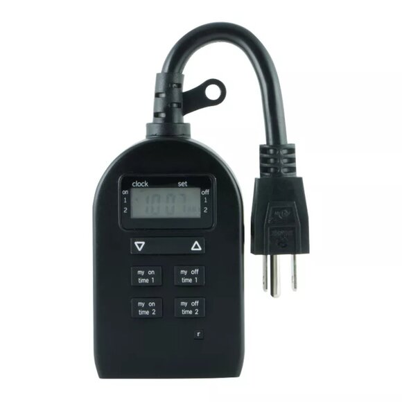 myTouchSmart Indoor/Outdoor Plug-In Digital Timer Black - Picture 2 of 8